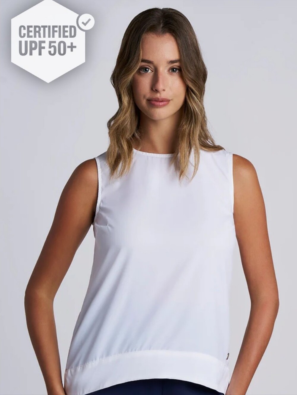 Coolibar UPF 50 Top St. Tropez Swing Tank XS White Aire Fabric Lightweight NWT